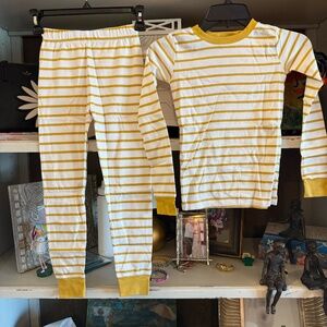 LAKE pajamas kids sz 7 organic pima long long set ochre